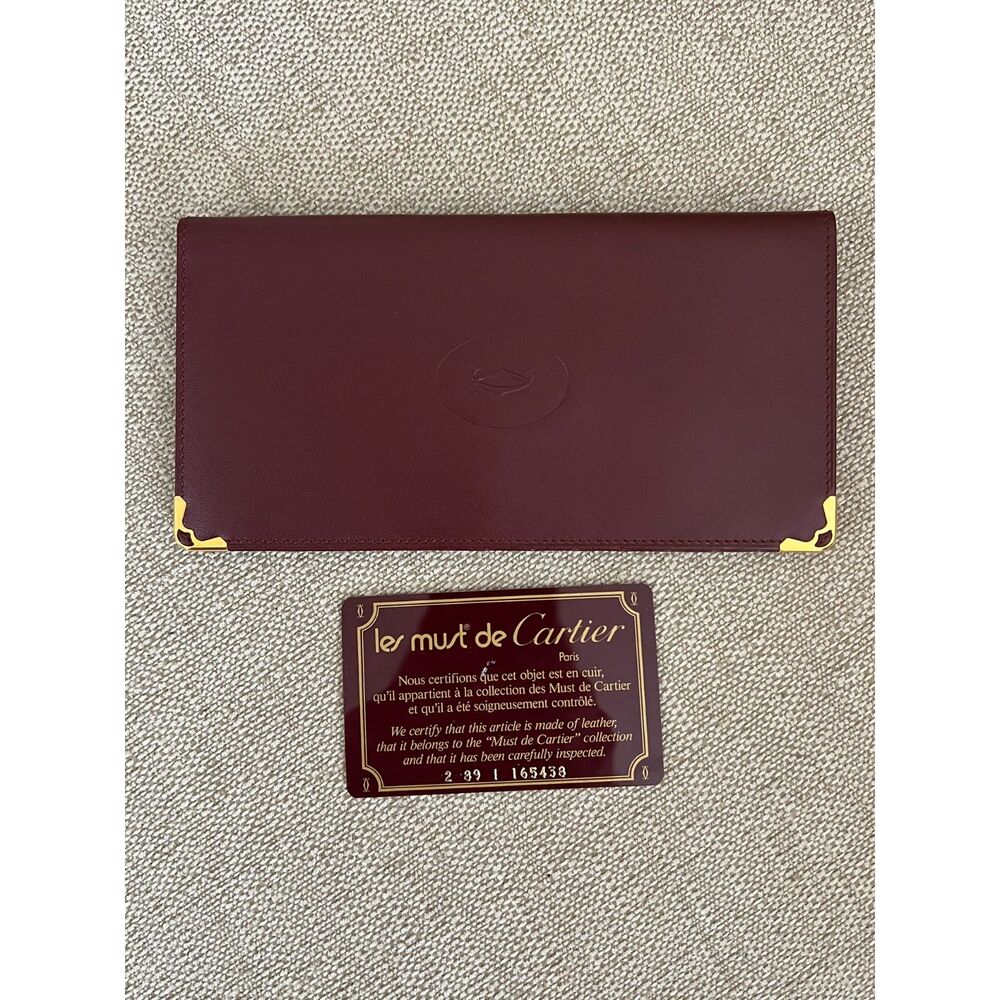 Cartier Bordeaux Leather Wallet, with Authentication Card